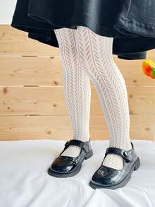 1 Pair Mesh Breathable Hollow Out Pantyhose, Beige Color - Beige - View 5