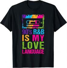 Camiseta unisex para amantes de la música R&B de los 90 para hombres, mujeres y chicas. - Negro - Ver 4