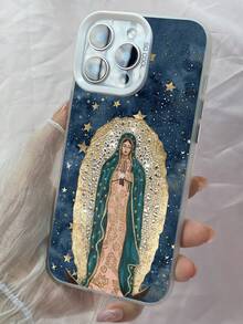 LY1272 Arte católico Nuestra Señora de Guadalupe Sagrado Corazón Católico Caja del teléfono,Funda para iPhone 11 12 13 14 15 16 17 Pro Max 7 8 14 15 16 Plus Air 16e XR X XS Max para Galaxy S25 S26 Ultra A03 Core A03S A02S M02S F02S A04E M04 F04 A04 A05S A05 A06 A12 M12 F12 A13 A04S A15 A16 A24 M34 A34 A25 A32 A35 A55 A54 A50 Pura 70 Pro Ultra para Honor 90 GT Magic6 Magic7 Pro X5 Plus X5B X6B X6C X7A X7B X7C X8A X9A X8B para Redmi Note 13 14 10 11 12 Pro Plus 14C 14R 12C 9 9A Mi 15 14 13 12 Ultra 15S Pro para Pixel 6A 7A 7 8 Pro para MotoG34 G54 G84 G86 G05 G10 G24 G13 G14 G15 G22 G35 G56 para Vivo Y17 Y35 Plus Y36 Y37 para OPPO A5 Pro 5G A58 A35 2021 A72 A96 A97 A32 A55 A57 A16 Reno10 Reno11 Reno12 Reno13 Reno14 Reno7 Pro Plus Find X8 Ultra X8s Plus, cubierta de teléfono de parachoques a prueba de golpes de TPU suave mate IMD duro delgado de moda + PC - Plateado - Ver 4