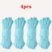 4Pcs Of 10-Foot Glow-In-The-Dark Line, 4mm Diameter 7-Strand Luminous Nylon Rope For Camping, Suitable For Making Woven Bracelets, Keychains, And Dog Collars(Not Used For Skydiving And Other Extreme Sports) - Multicolor - View 12