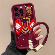 burdeos amarillo azul fútbol fefunda de teléfono Fundas compatibles con ,Apple,VIVO,OPPO,,, y Honor.Fabricadas en silicona TPU,ofrecen protección contra golpes y caídas.correa para celular - Burdeos - Ver 4