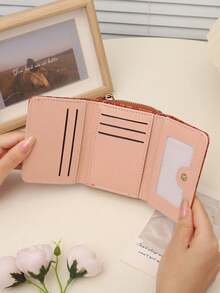 XD Ideal Children's Gift Cherry Pattern Trifold Foldable Wallet, Zipper Design Portable Small Bag, Equipped With Multiple Card Slots And Coin Compartment, Lightweight And Compact, Suitable For Daily Carry, Perfect For Back To School, Birthday Surprise And Daily Gift For Boys And Girls - Multicolor - View 4