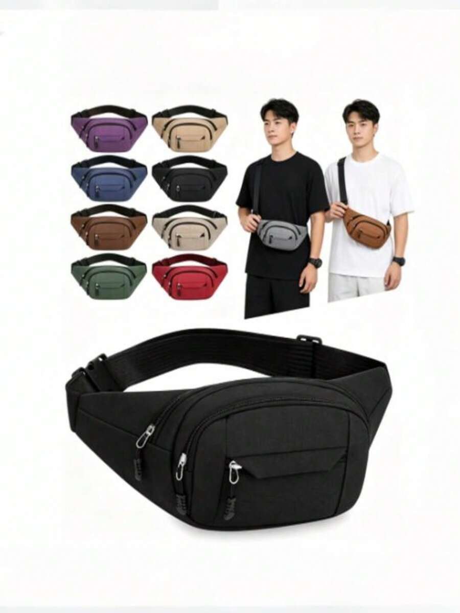 Bolso de cintura unisex, bolso de negocios de gran capacidad multifuncional, billetera para teléfono de deportes al aire libre duradera (posición de la hebilla no fija)