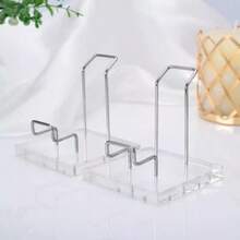 Metal Rod Acrylic Base Crystal Mineral Specimen Display Stand, Suitable For Home & Office Decor, Perfect Holiday Gift - 1PC - View 3