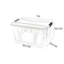 Plastic storage boxes with transparent pulleys, multi-functional stackable storage bins, large lidded storage containers and organizer boxes. Available in multiple sizes, they are sturdy, durable and not ea to form. clothes, sweaters, snacks, sundries, documents, books, office supplies and cleaning tools, and are suitable for bedrooms, living rooms, storage rooms, pantries, offices, garages, kitchens and other places. - 查看 15