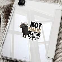 1pc Funny Quote Sticker, 3 Inch "NOT SMART, VERY PRESENT" Decal For Laptop, Water Bottle, Journal, Phone Case - A - View 4