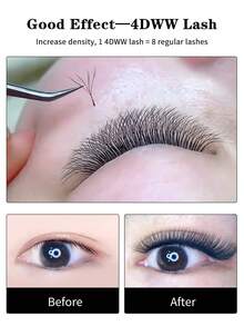Winky Beauty W-Shaped Mixed Length 8-15mm Flat Base Handmade Woven Single Cluster False Eyelashes, Voluminous Fluffy Anime Style, 0.07 C/D Curl - View 7