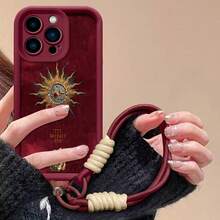 Tema celestial burdeos de Sagitario doradofunda de teléfono Fundas compatibles con ,Apple,VIVO,OPPO,,, y Honor.Fabricadas en silicona TPU,ofrecen protección contra golpes y caídas.correa para celular - Burdeos - Ver 2