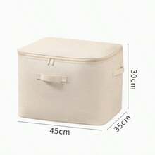 1pc Thickened Linen Storage Box (Multiple Sizes Available), Organizer Box With Zipper And Handle, Suitable For Home Closet And Bedroom Storage, Minimalist Style, Durable Linen Fabric, Rectangular, With Reinforced Handle And Dust-Proof Zipper Cover,Travel Essential,Room Décor - Multicolor - View 11