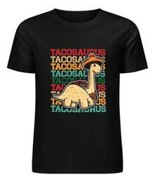 Playera Con Unisex En Dinosaurio - Negro - Ver 1