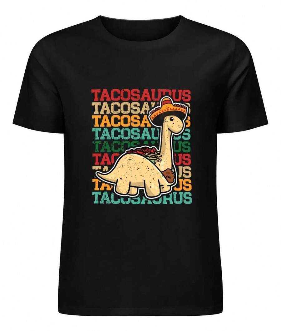 Playera Con Unisex En Dinosaurio - Negro - Ver 1