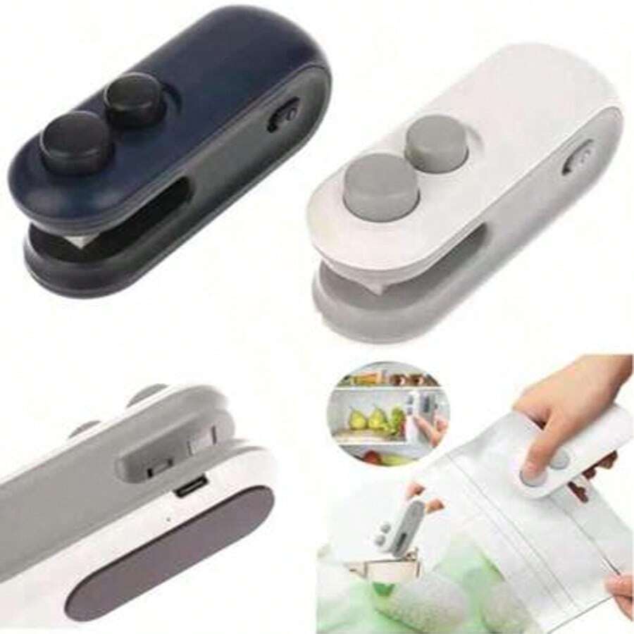 Mini Snack Bag Sealing Machine,2 In 1 Heat USB Rechargeable Snack Bagselaer,Plastic Electric Bag Sealers, Keep Food Fresh.Cellador De Bolsas, Portable Sealer Picnics#Kitchen Essentials,Gadgets,Kitchen Gadgets