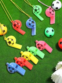 50 Pack-Sifflets de football, Sifflets d'arbitre en PVC de haute qualité, Sifflets d'arbitre au son fort et clair avec cordon pour tournois de football, entraînement, événements en plein air, pour entraîneurs et arbitres de matchs de football et de basket-ball - sifflet à ballon - Voir 1