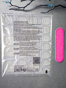 10片夏季手工穿戴式美甲，短杏仁形，裸粉/黑色對比底色，手繪豹紋 + 亮片星星 + 水鑽裝飾，甜酷風格，百搭，附美甲工具組，快速穿戴與卸除，適合所有場合的手工穿戴式假指甲 - 玫紅色 - 查看 9