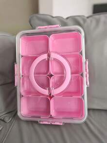 1 pieza Caja de almacenamiento de accesorios para el cabello de lujo blanca para niños, caja de accesorios para el cabello de niñas, caja de almacenamiento de accesorios para el cabello de gran capacidad para niños, con asa y doble capa, almacenamiento con un solo clic para pinzas, lazos y scrunchies - Multicolor - Ver 11