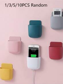 Multi-Function Wall-Mounted Storage Organizer - Adhesive Plastic Boxes Suitable For Phones, Remote Controls, Etc. - Perfect Home Organization Rack - Multicolor - View 8
