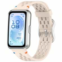 Compatible With Huawei Band 11/11 Pro Perforated Silicone Watch Strap Stitched Sliding Buckle Durable Sweatproof Comfortable Soft Sport Wrist Band - Multicolor - View 7