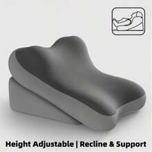 The Two-Piece Mattress And Pillow Set Includes A Multi-Functional Seat And Base With A Memory Foam Backrest, Perfect For Reading In Bed And Providing Support For Your Back And Neck. - Grey - View 1