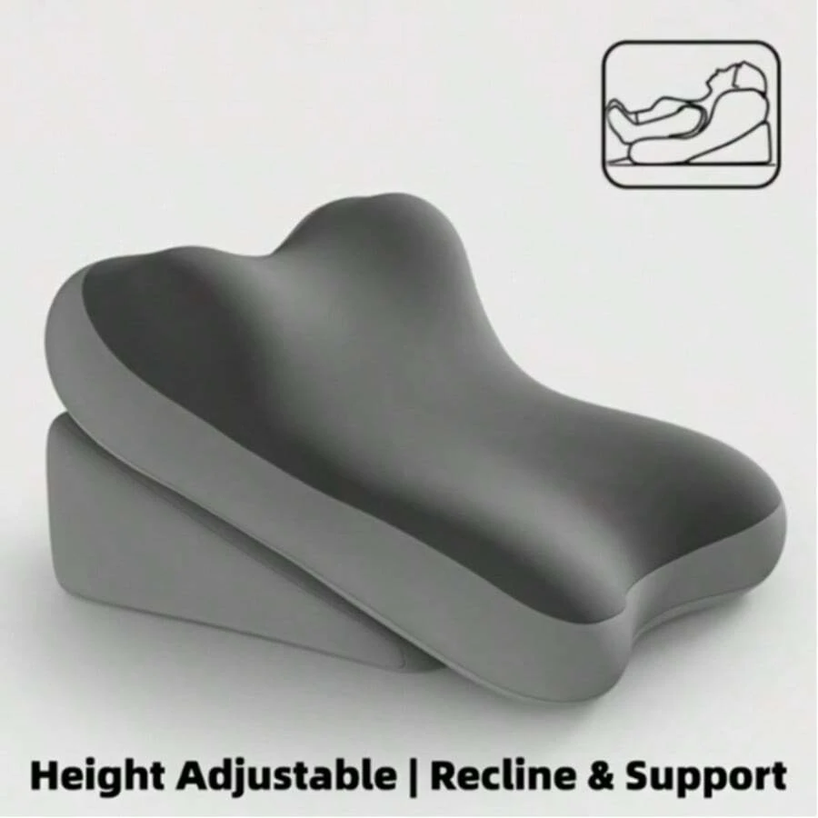 The Two-Piece Mattress And Pillow Set Includes A Multi-Functional Seat And Base With A Memory Foam Backrest, Perfect For Reading In Bed And Providing Support For Your Back And Neck. - Grey - View 1