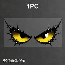 Motorcycle Fuel Tank Sticker, Custom Decal With Irregular Monster Eye, Decorative Sticker For Helmet And Body Modification, Self-Adhesive PVC Material, Creative Decorative Sticker For Rear Windshield - A - View 1