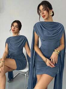 MEXVestido elegante y casual con cinta fluida y delgada, vestido de festival/vestidos elegantes para fiesta/atuendos de Acción de Gracias para mujeres/vestido de Año Nuevo/vestidos de invierno para mujeres/ropa de otoño/vestido de Año Nuevo/vestido de fiesta/falda negra/vestido negroMEX LUHP - Marrón - Ver 9