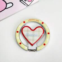 1pc Colorful Heart-Shaped Magnetic Magsafe Phone Holder, Foldable Portable Desktop Stand, Niche Korean Style - Multicolor - View 9