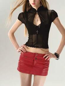 Women Tops - Black - View 8
