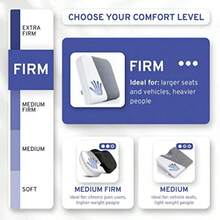 ComfySure Extra Large Seat Cushion Pad for Bariatric Overweight Users - Medium-Firm Memory Foam Chair Support Pillow for Wheelchair Office and Car Grey - Gris - Ver 8