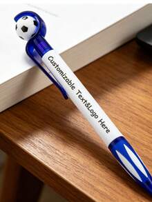 Customized LOGO Text 5pcs/10pcs/20pcs, Push-Button Plastic Ballpoint Pen With Bouncing Soccer Design, Create Exclusive Stationery. The Pen Barrel Is Made Of High-Quality Plastic Material, Paired With A Realistic Soccer-Shaped Pen Tip, With A Novel And Interesting Design, Bright And Eye-Catching Colors, Suitable For Both Study And Office Use. Classroom Notes - Multicolor - View 7
