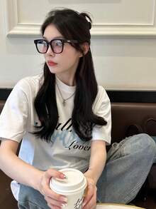 New Summer Short-Sleeved Cotton Printed Top, Stylish And Relaxed T-Shirt - White - View 2