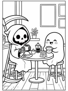 Terrifying Summer: Cute Yet Scary Coloring Book For Adults And Teens, 50 Unique Japanese Horror Designs Including Beach Ghosts, Terrifying Tropical Scenes, And Adorable Summer Horror Vibes - Coloring Book - View 4
