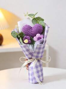 Buket Bunga Mawar & Tulip Anyaman Abadi, Bunga Awet Penyembuh, Hadiah Ulang Tahun & Wisuda - MultiWarna - View 7