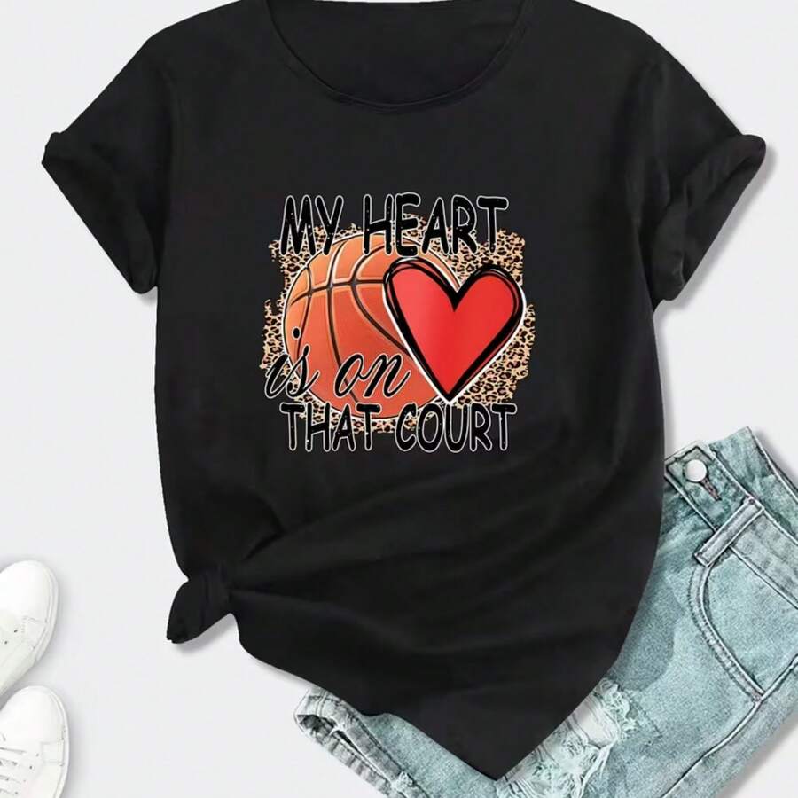 Printed T-Shirt For Men And Women - Black - View 1