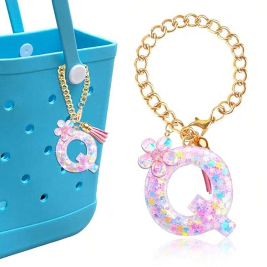 Llaveros de letras para bolsa Bogg, accesorios decorativos de lentejuelas de estrella rosa para bolsa - Preguntas y - Ver 1