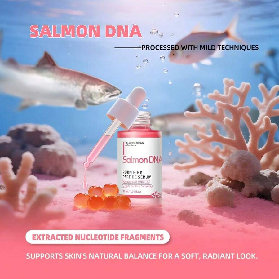 鮭魚DNA PDRN 粉紅胜肽精華液,1% PDRN & 5種胜肽複合物,美白亮膚精華液,淡化黑斑,均勻膚色,30ml - 粉紅肽精華 - 查看 1
