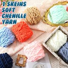 1 Roll 90-100g Ombre Colored Soft & Warm Handmade Knitting Yarn, Suitable For Scarves, Dolls, Blankets - Each Ball Weighs Approximately 90g-100g. - View 1