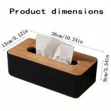 Caja de pañuelos rectangular de plástico moderno, disponible en varios tamaños, con tapa de tono madera natural, caja de almacenamiento creativa para el hogar y la oficina - Multicolor - Ver 18