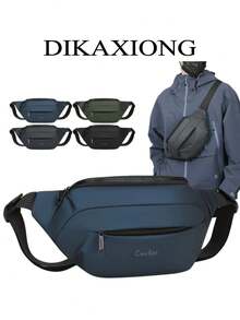 Túi đeo hông chống thấm nước unisex | Túi đeo hông tối giản bằng nylon màu xanh navy | Khóa kéo đôi, dây đeo điều chỉnh được | Dùng cho chạy bộ/đạp xe/đi làm | Túi đeo chéo bền chắc - Nhiều màu - Xem 1