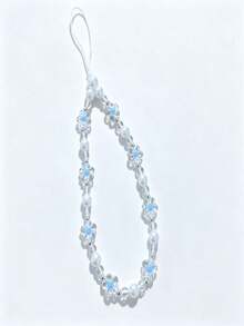 1 pieza Joyería delicada con flor azul y perlas, un regalo para la novia - Pequeñas cuentas de plata, azules - Ver 4