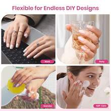 Beetles 256Pcs 16 Sizes Tipex Lite Pre-Built Instant Apex Nail Tips, Long Stiletto 00-14, Flat Nail Friendly Acrylic Tips, Natural Nail Beds Beginner DIY Nail Extensions - Tipex Lite-Stiletto Long 256pcs - 查看 8