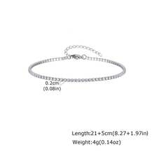 1 pieza Tobillera de acero inoxidable con cadena de circonita de moda, color dorado/plateado, longitud ajustable, accesorio de joyería, para playa de verano - 250 - Ver 7