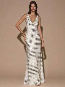 fsvsSHEIN  Vestido de tirantes con escote en V profundo y espalda descubierta, de unicolor amarillo/crema, de estilo minimalista y sexy, adecuado para fiestas, cócteles, ocasiones formales, dama de honor, cumpleaños, Navidad y casual de negociossdvs KE52 - Blanco 2 - Ver 7