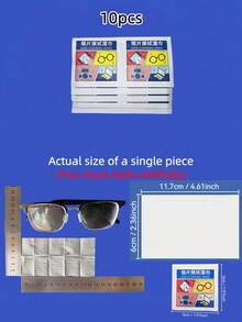 10/30/50/100/200pcs Eyeglasses Cleaning Wet Wipes, One-Time Use Lens Cleaner Cloth, Suitable For Glasses, Smartphones, Computers, Cameras, And Other Glass Surfaces, Portable Packaging, Suitable For Home, Travel - One Size - View 12