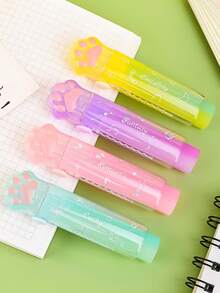 Bộ 1/4 cục tẩy hình bàn chân mèo màu thạch, dụng cụ tẩy hình mèo siêu dễ thương, thích hợp để làm sạch bút chì, dùng trong văn phòng, trường học, mùa tựu trường và các dịp khác. - Nhiều màu - Xem 20