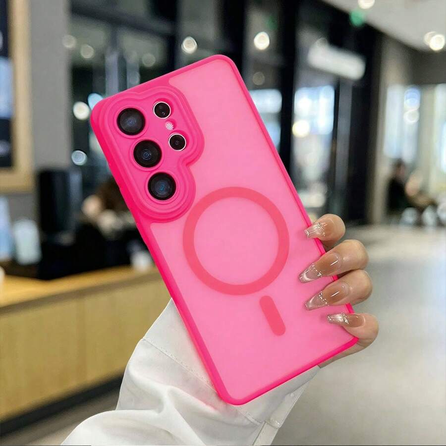 高級霧面磁吸手機殼，相容 Galaxy S26Ultra S25Ultra A37 A57 S24 S23FE Plus Ultra, A55, A56, A16 A17 A36 A26 A16 A35 A54 A15 S25 S24 S23 及其他機型。具備全鏡頭保護、內建鏡頭貼膜、親膚觸感、防指紋、支援無線充電及防震設計，手機殼