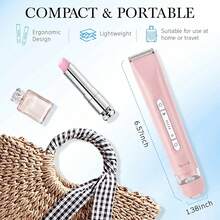 2 In 1 Women Electric Razor & Bikini Trimmer, IPX7 Waterproof Wet Dry Shaver With Ceramic Sharp Blade, USB Rechargeable 400mAh Dual Head Hair Trimmer For Face, Underarm, Leg And Pubic Hair, Portable Personal Groomer, Gift For Men Women,Multiple Color - 淺粉色 - 查看 4