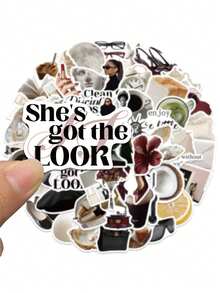 60pcs Old Money Style Clean Lady Sticker - Luxury Coquette Aesthetic Waterproof Vinyl Decal For Laptop Phone Case Tablet Computer Guitar Skateboard - 1 Set - View 6