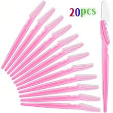 Mikinona 30pcs Portable Eyebrow Trimmer Makeup Tools, Stainless Steel Lightweight Non-Slip Handle, Travel Size - Pink - View 15