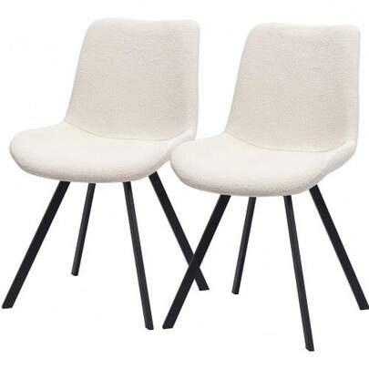 Modern Swivel Dining Chairs With Fabric Upholstery And Metal Legs (Set Of 2) - Two Colors