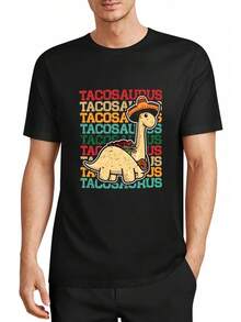 Playera Con Unisex En Dinosaurio - Negro - Ver 4